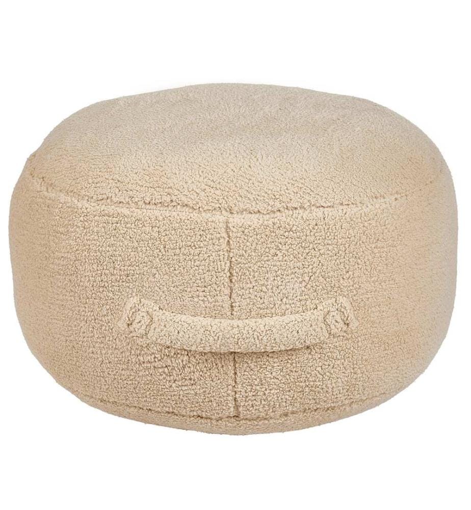 Pouf ADLANA Bouclé Beige 50 cm 50 cm 30 cm