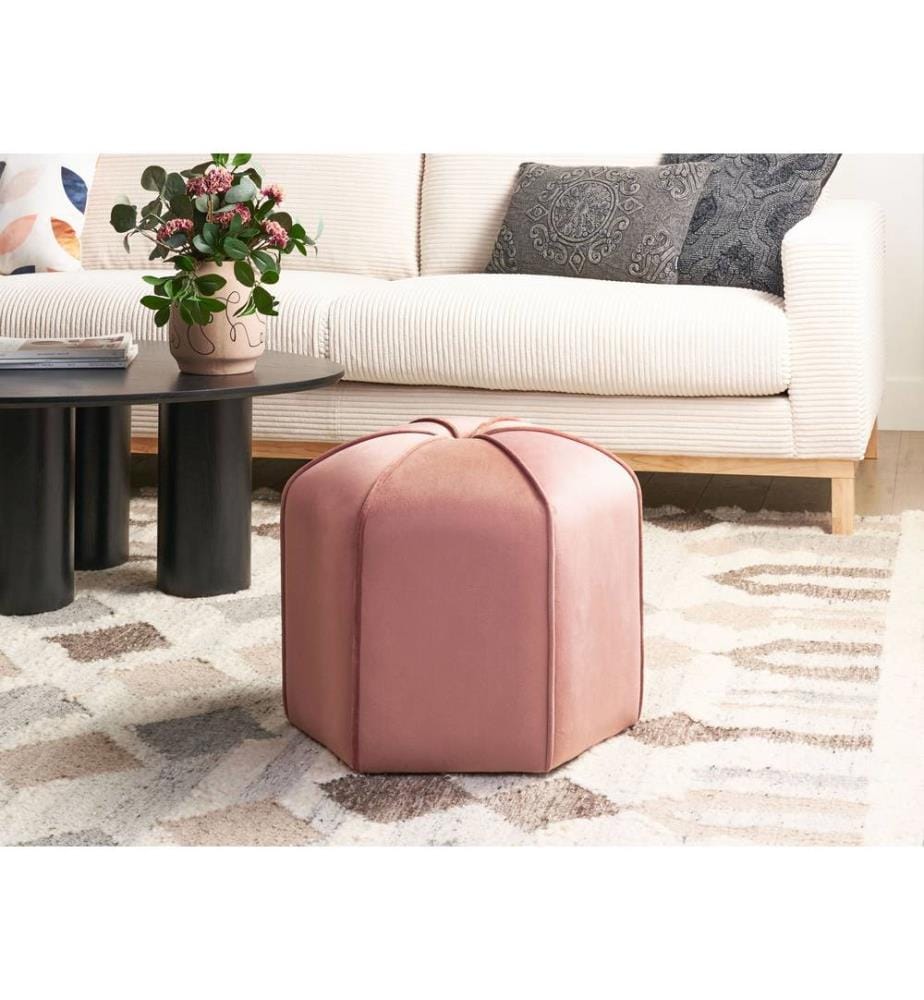 Pouf WISHEK Samtstoff Rosa