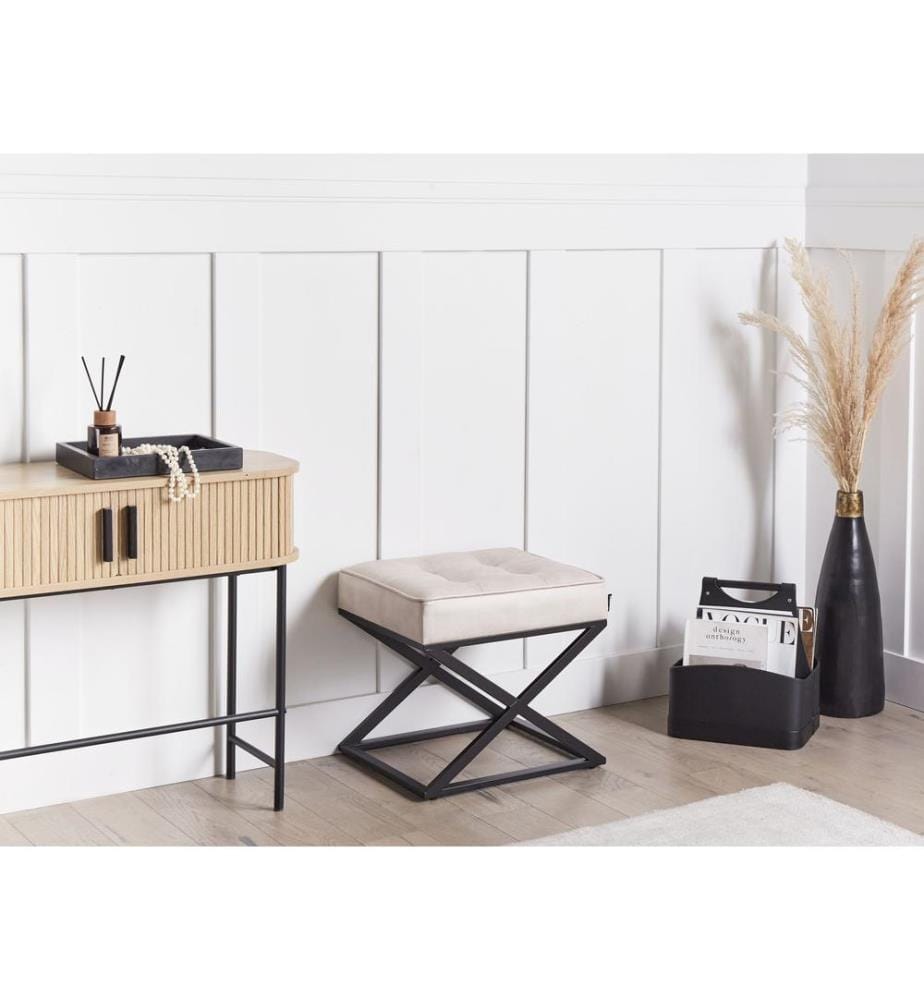 Hocker MURDO Kunstleder Beige
