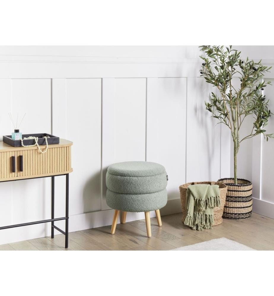 Storage Stool OKATON Boucle Green