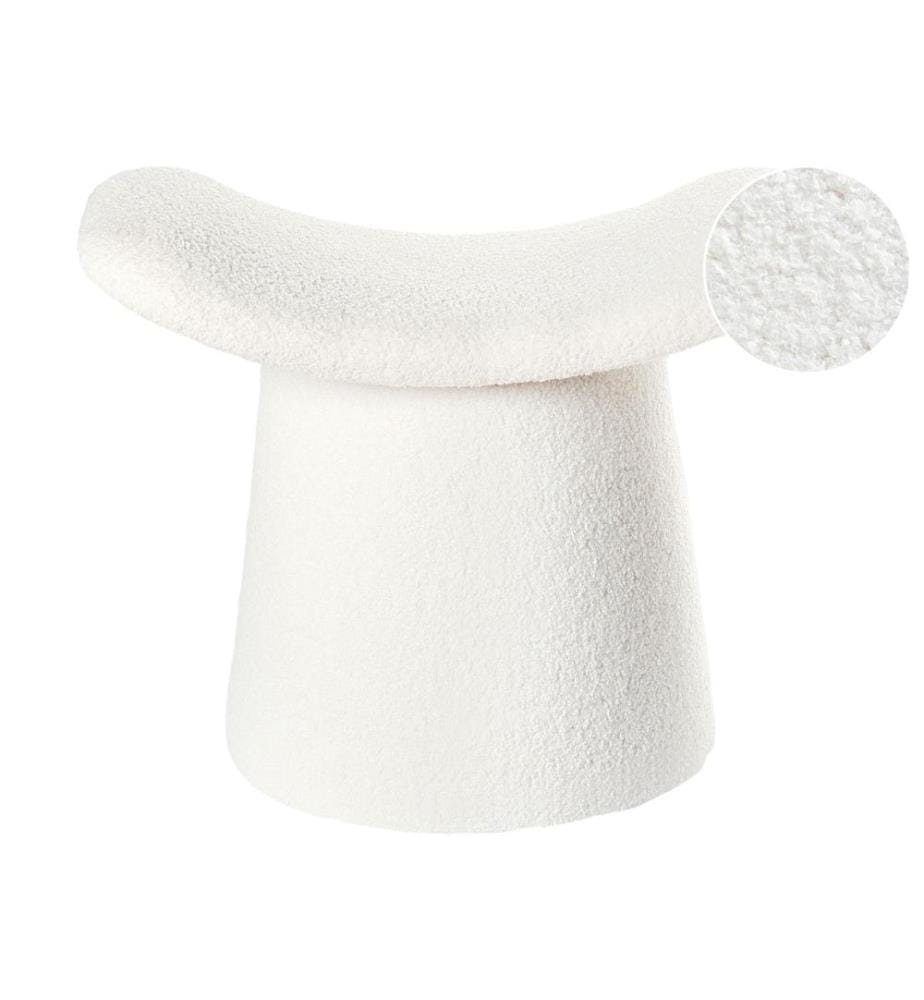 Pouffe Tufted RIDDLE Boucle Off-White