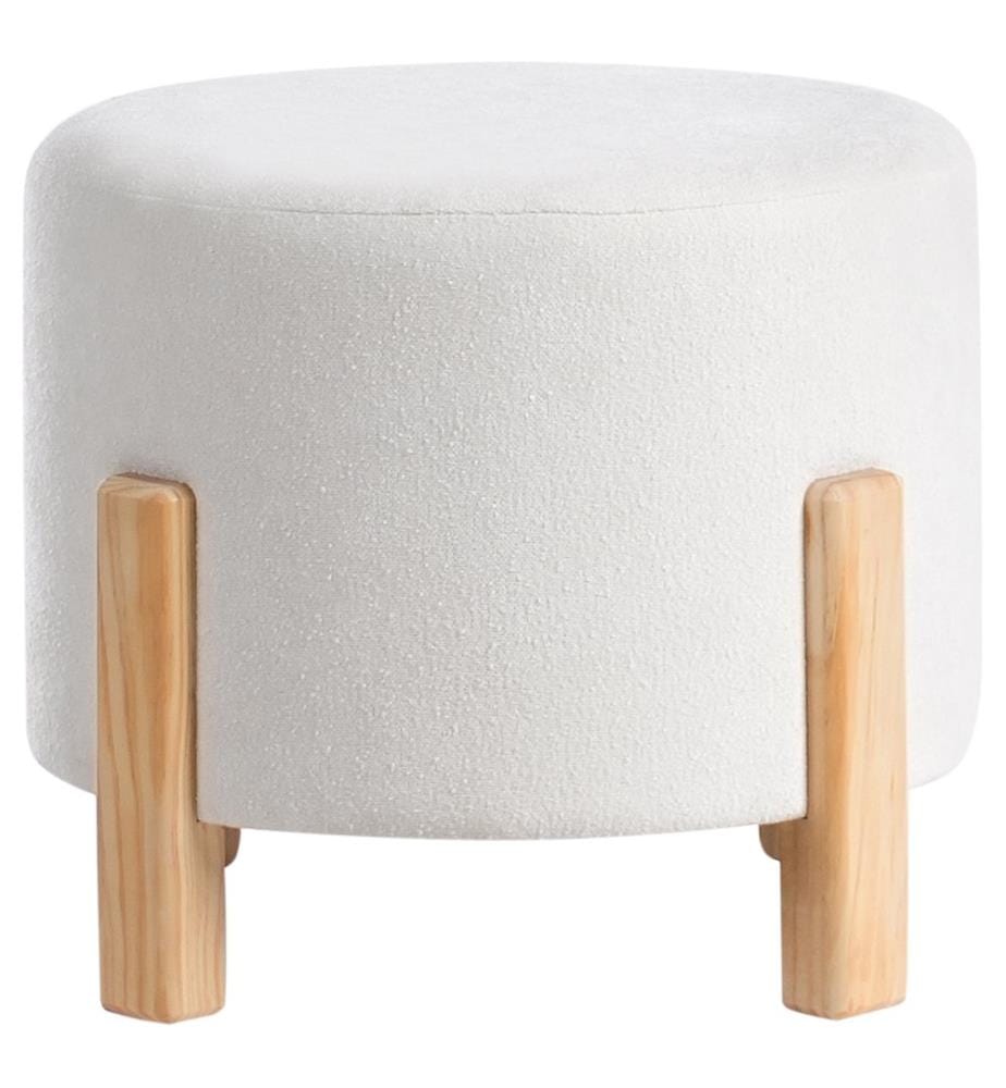Pouf TERRY Chenillegewebe Cremeweiss
