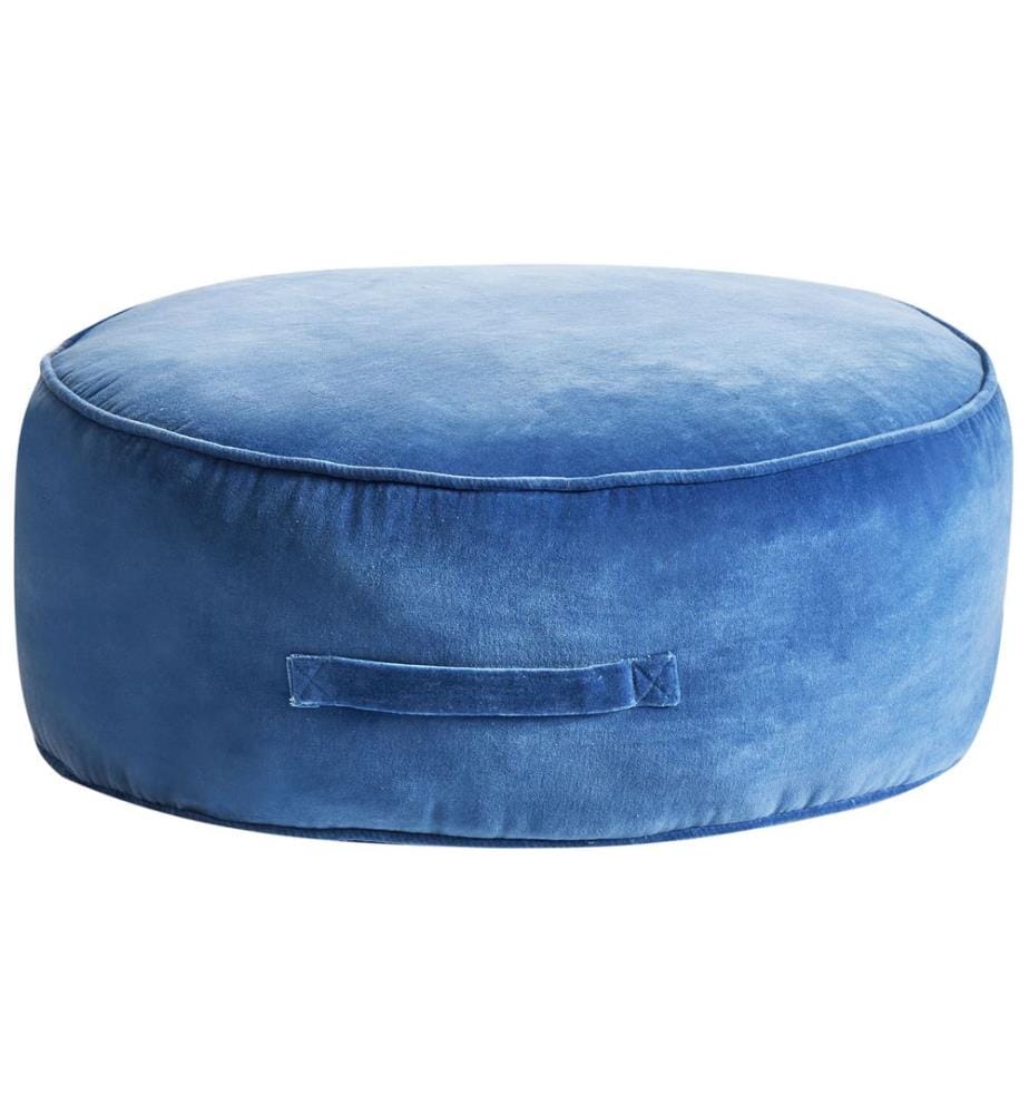 Pouf YULLE Samtstoff Blau