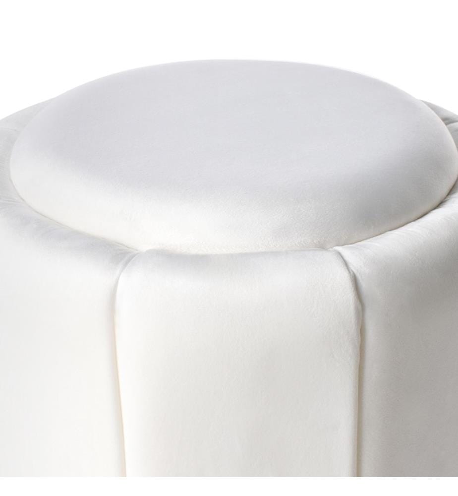 Pouf IRVING Samtstoff Weiss
