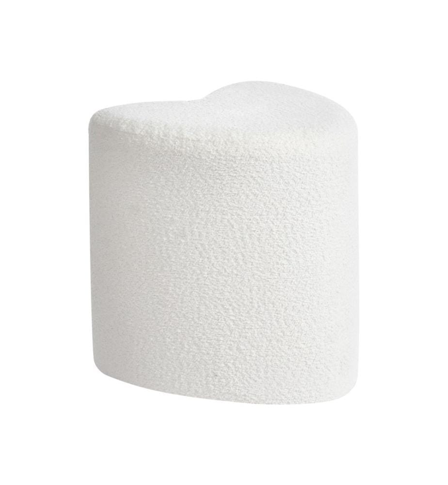 Pouf SCOTIA Chenillegewebe Cremeweiss