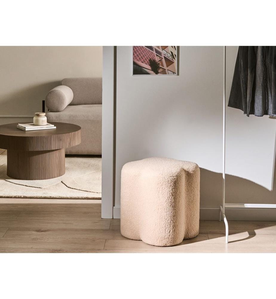 Pouf MANCOS Bouclé Beige