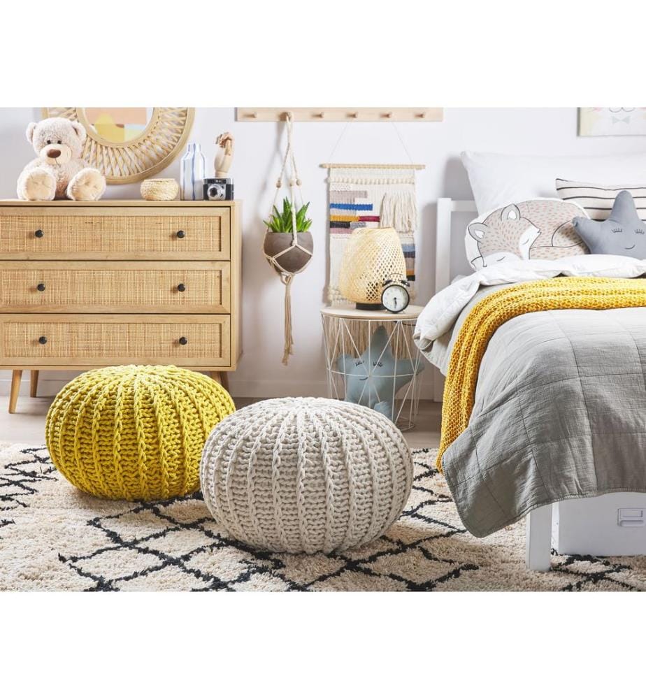 Pouf CONRAD Coton Beige