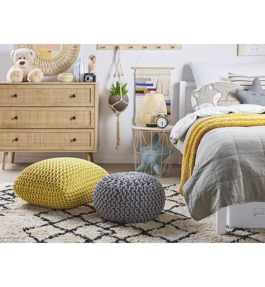 Pouf CONRAD Baumwolle Gelb