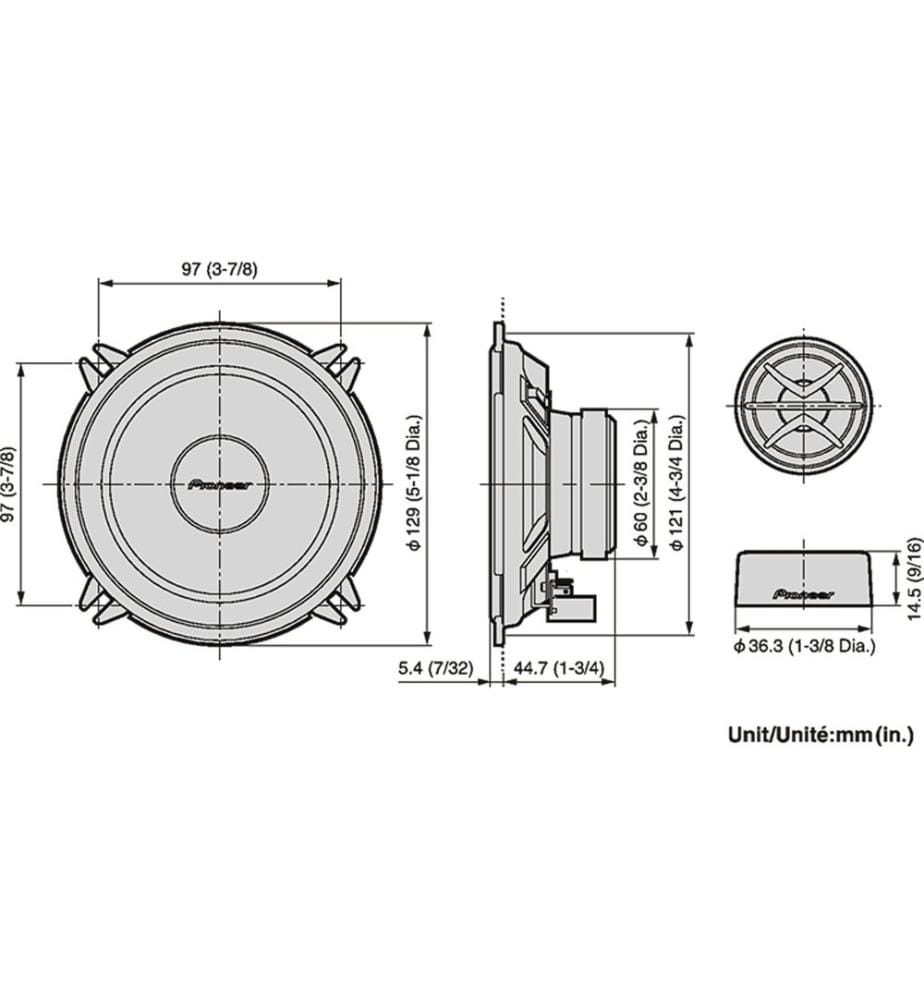 PIONEER - 2-Weg Lautsprecher TS-130Ci