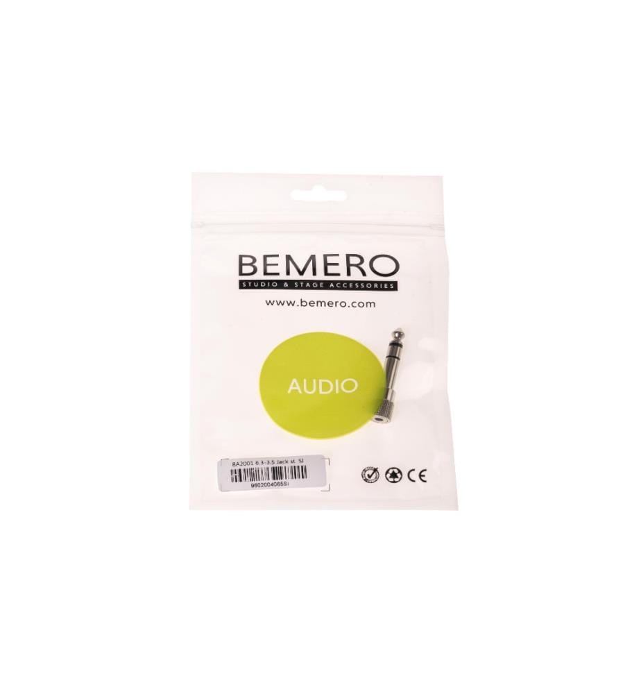 BEMERO - Audio-Adapter BA2001 Klinke 6,3mm male - Klinke 3,5mm female