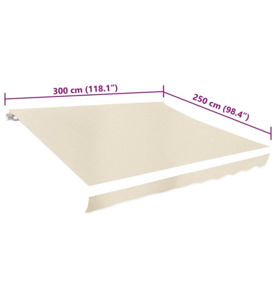 Markisenbespannung Canvas Creme 3 x 2,5 m (ohne Rahmen)