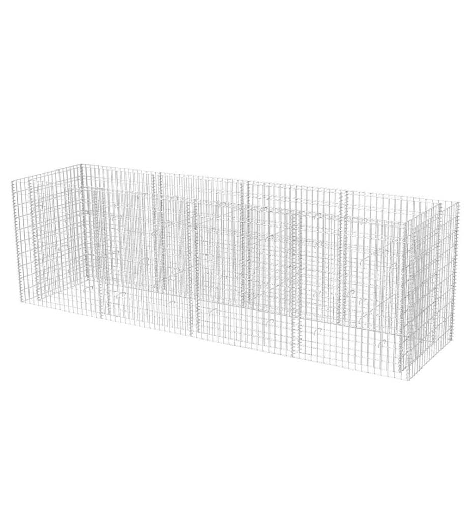 Lit surélevé à gabion Acier 360x90x100 cm