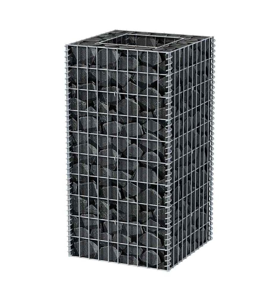 Gabionen-Hochbeet Stahl 50×50×100 cm