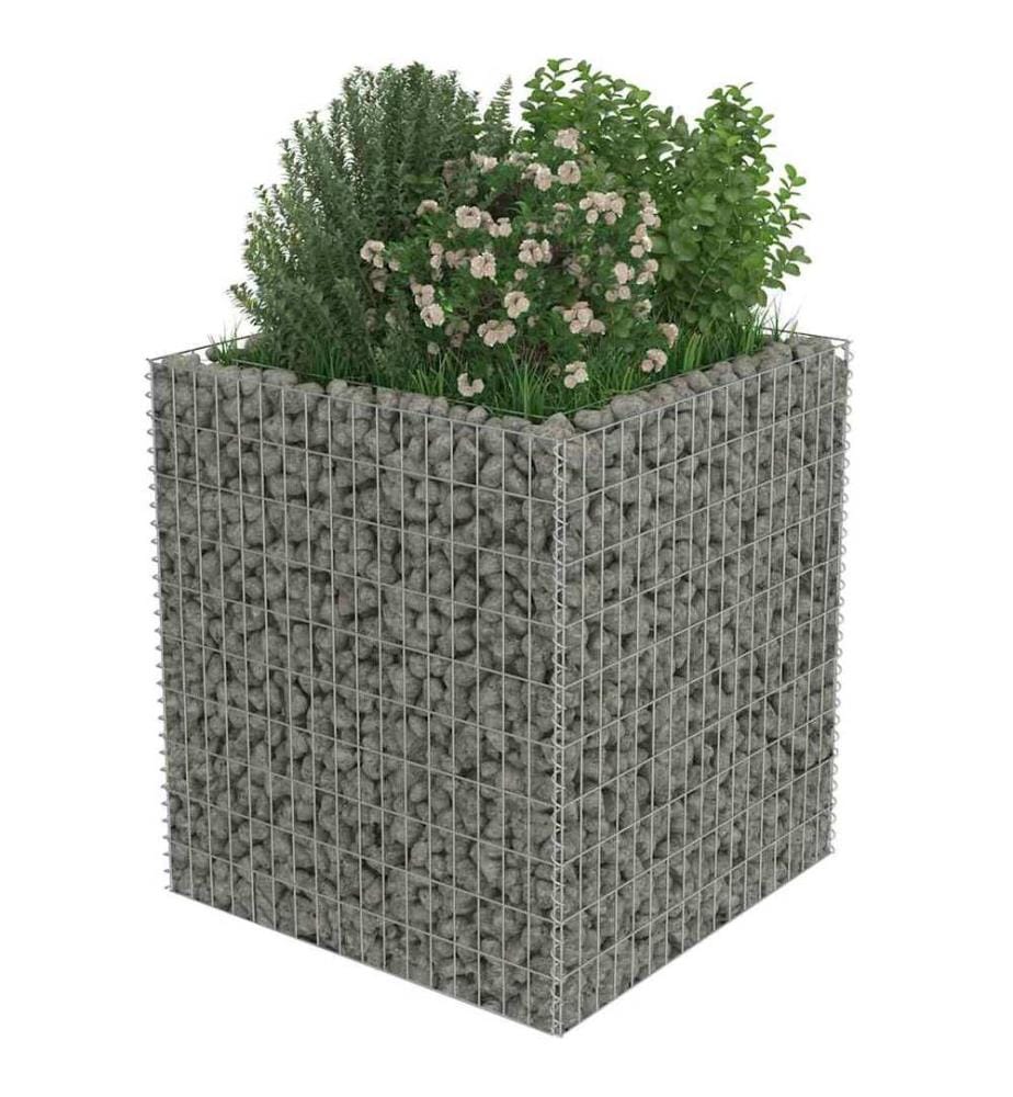 Lit surélevé à gabion Acier galvanisé 90x90x100 cm