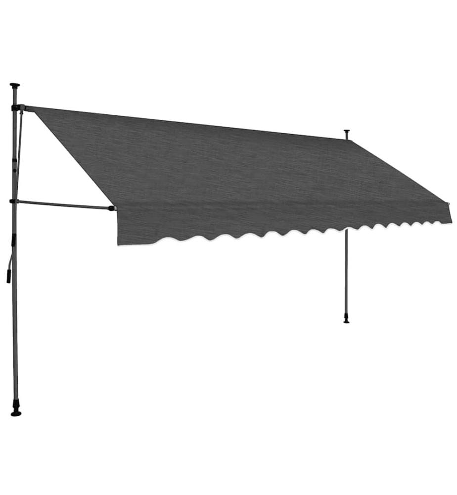 Einziehbare Markise Handbetrieben mit LED 400 cm Anthrazit