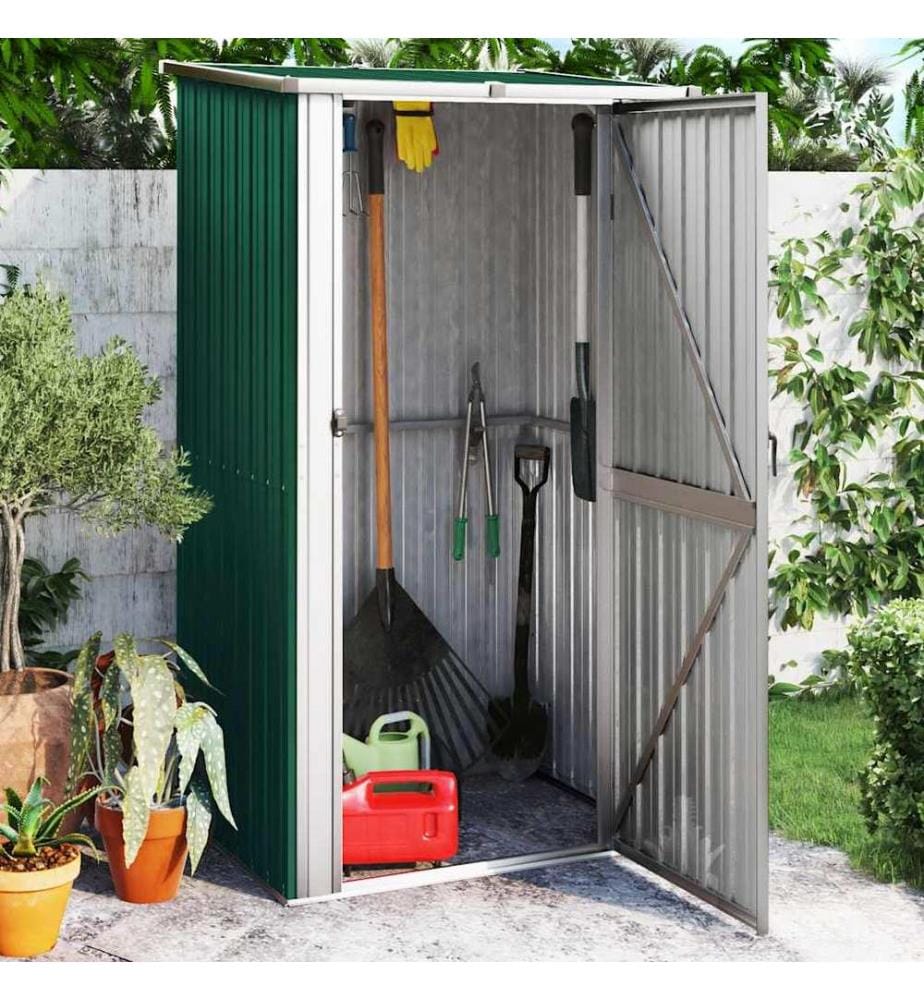 Gartenhaus Grün 118,5x97x209,5 cm Verzinkter Stahl