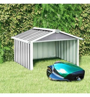 Rasenmäher Garage 92x97x63 cm Verzinkter Stahl Grau