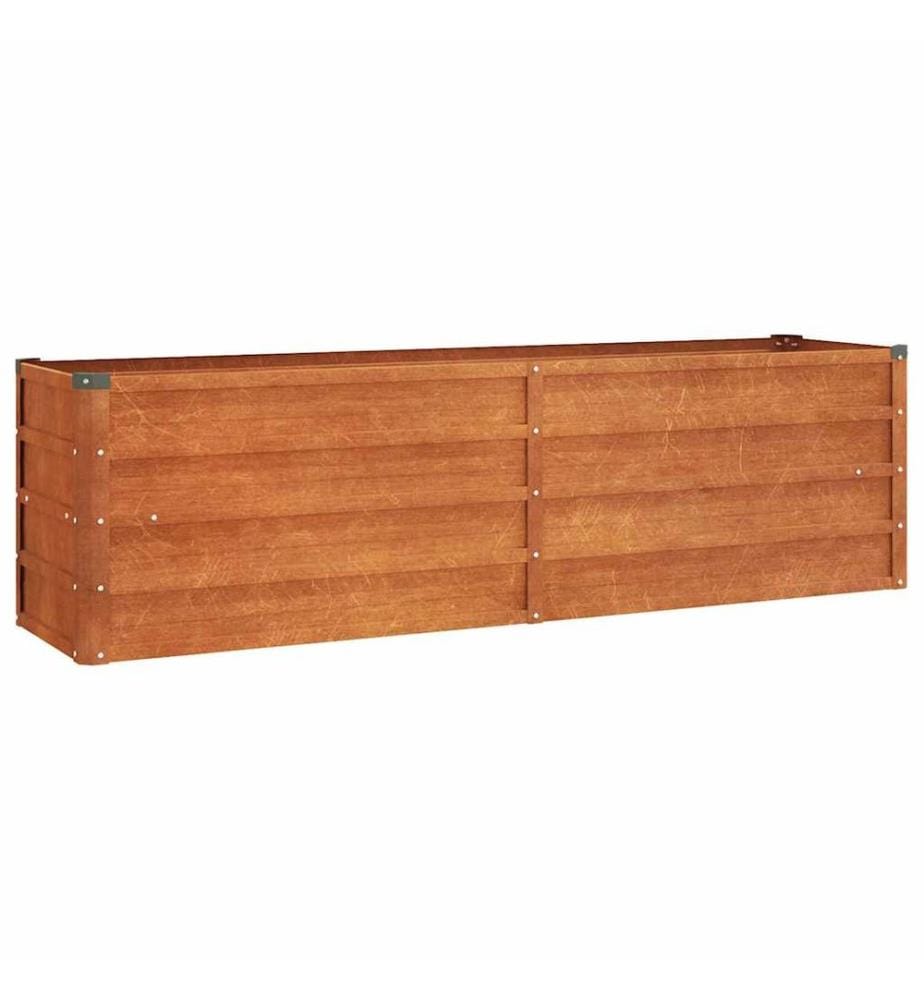 Lit surélevé de jardin rouillé 160x40x45 cm acier corten
