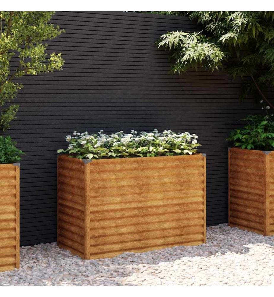 Garten-Hochbeet 100 x 50 x 69 cm Cortenstahl