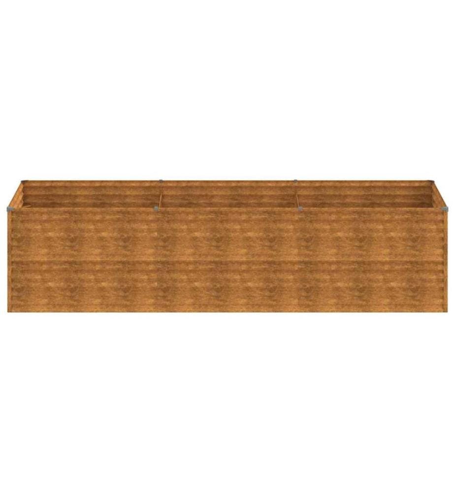 Lit surélevé de jardin 290x100x69 cm acier corten