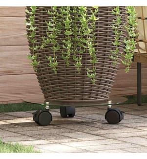 Pflanzenständer mit Rollen 2 Stück Hartglas 28 cm Rund