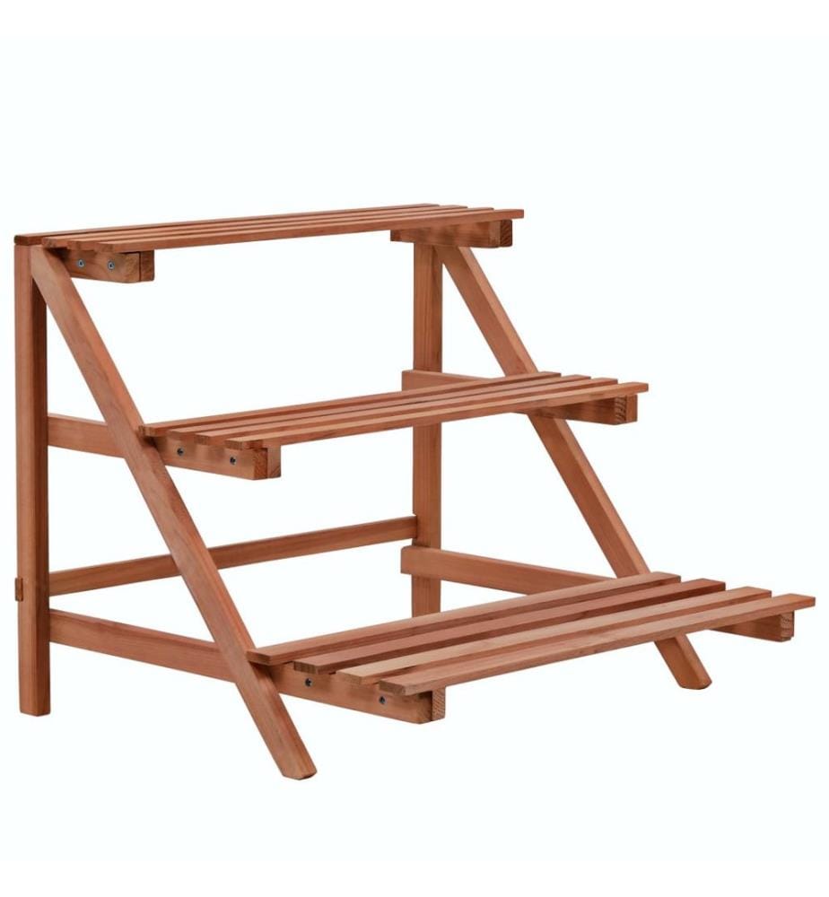 3-Tier Pflanzenständer Zedernholz 48x45x40 cm