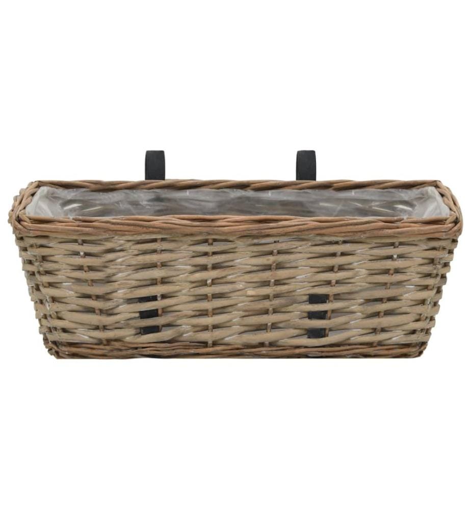 Balkon-Blumentöpfe 2 Stk. Weide mit PE-Auskleidung 40 cm