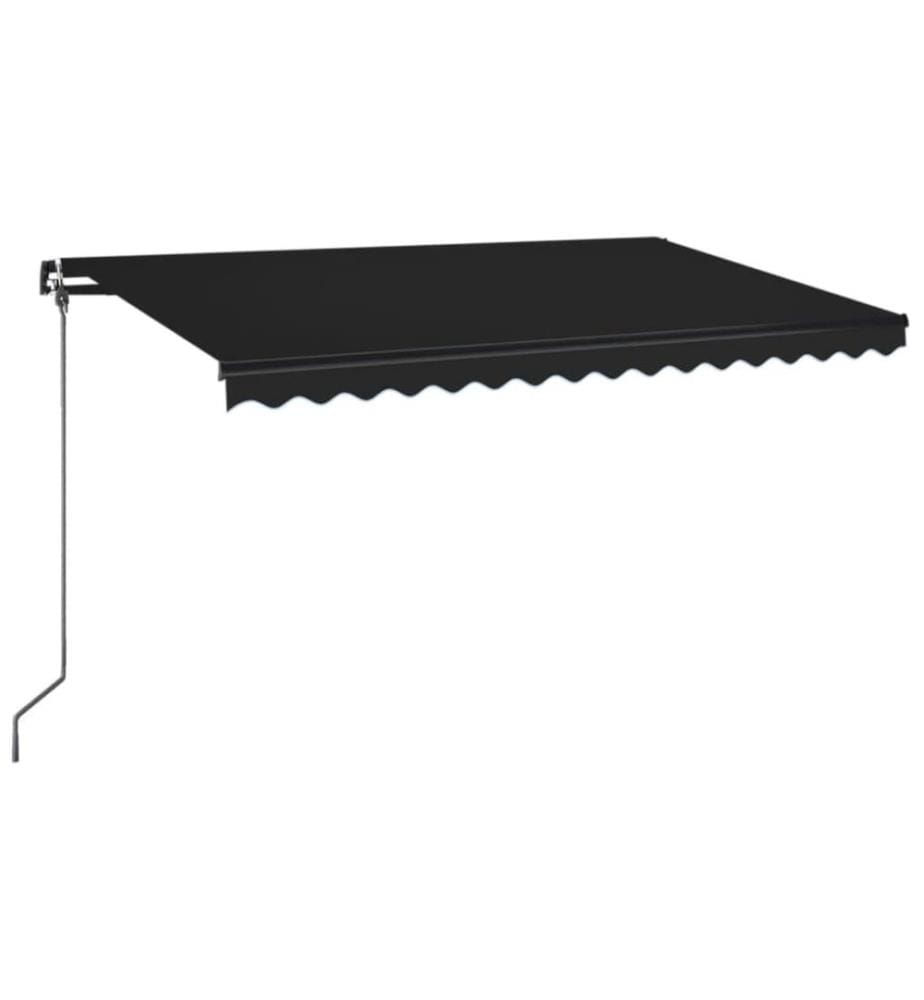 Markise Manuell Einziehbar mit LED 400x350 cm Anthrazit