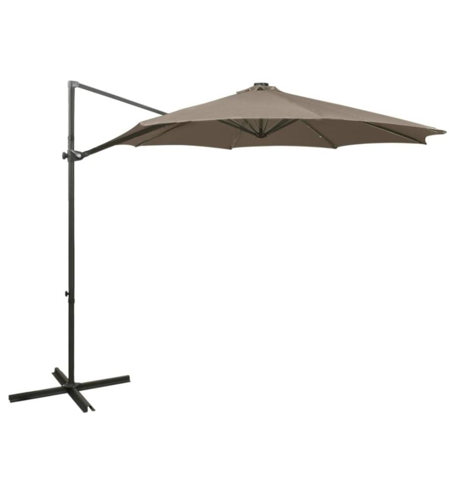 Ampelschirm mit LED-Beleuchtung 300 cm Taupe