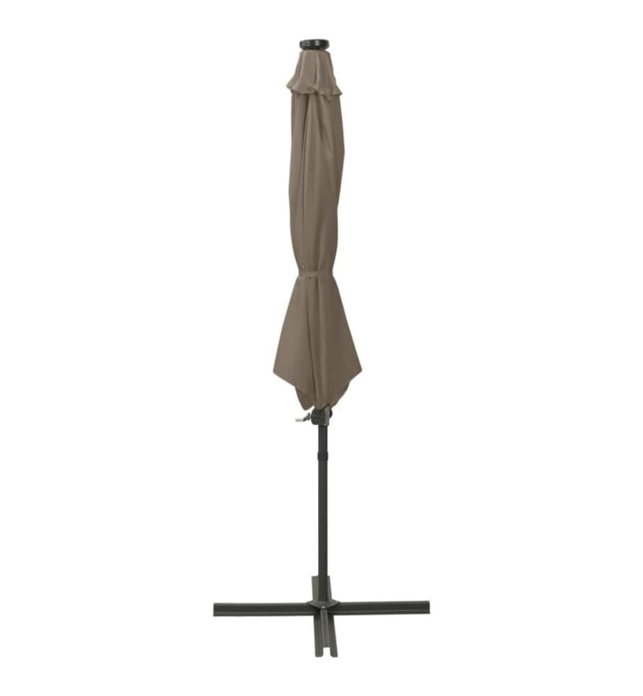 Ampelschirm mit LED-Beleuchtung 300 cm Taupe