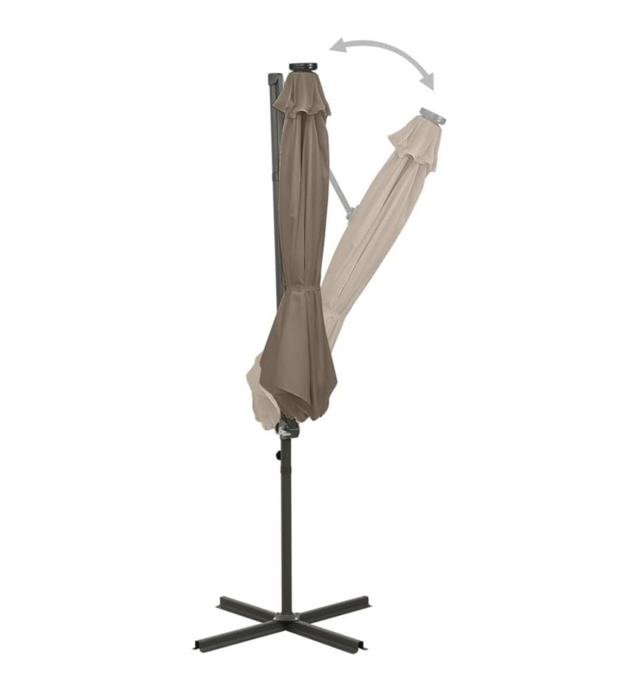 Ampelschirm mit LED-Beleuchtung 300 cm Taupe