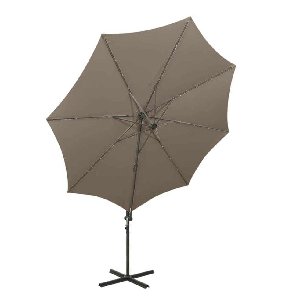Ampelschirm mit LED-Beleuchtung 300 cm Taupe