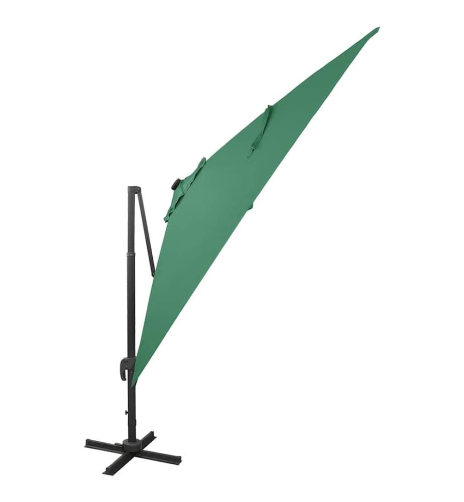 Ampelschirm mit LED-Beleuchtung 300 cm Grün