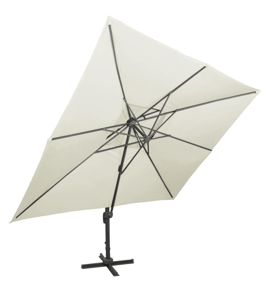 Ampelschirm mit Doppeldach Sand 400 x 300 cm