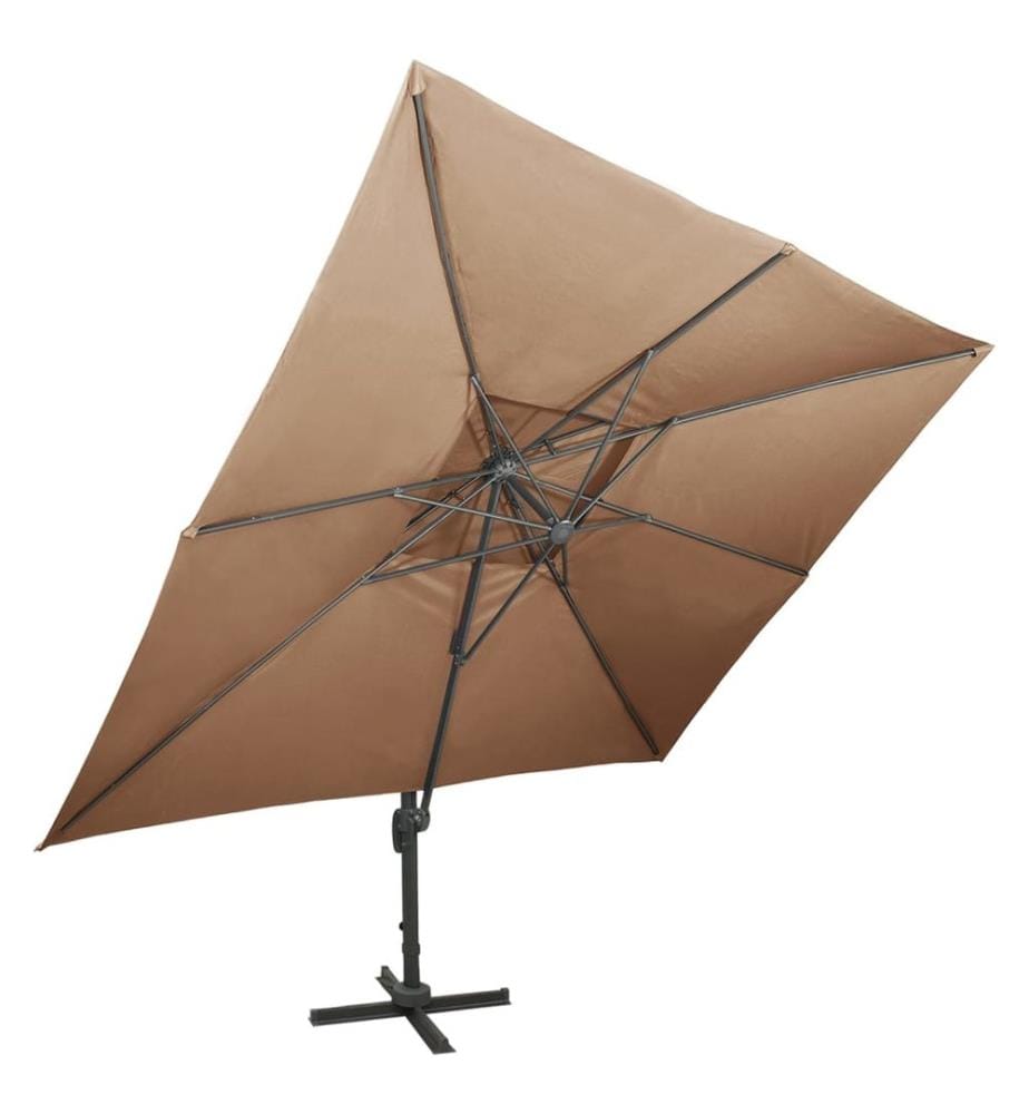 Ampelschirm mit Lüftung 400x300 cm Taupe