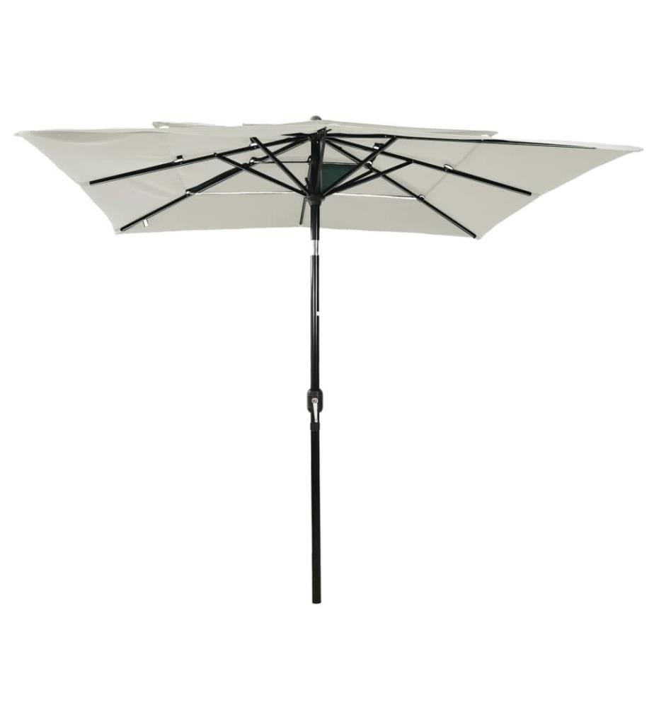 Sonnenschirm mit Aluminium-Mast 3-lagig Sandfarben 2,5x2,5 m