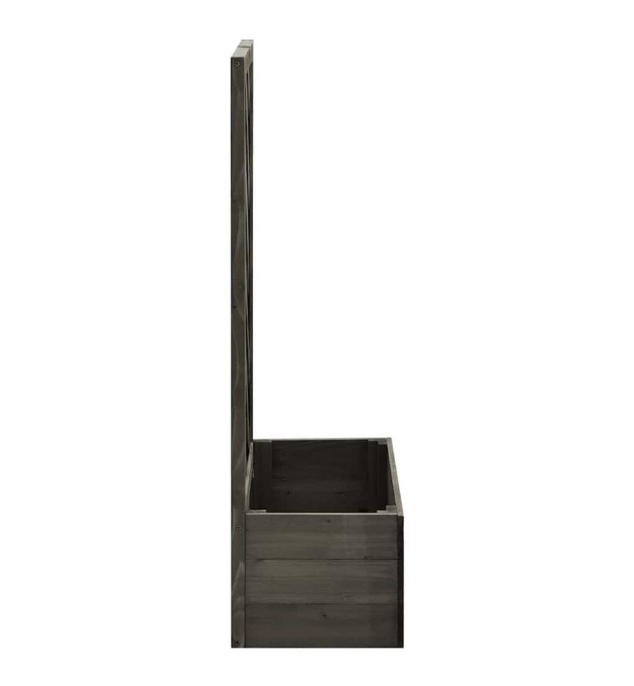 Garten-Spalier mit Blumenkasten Grau 50x25x90 cm Tannenholz