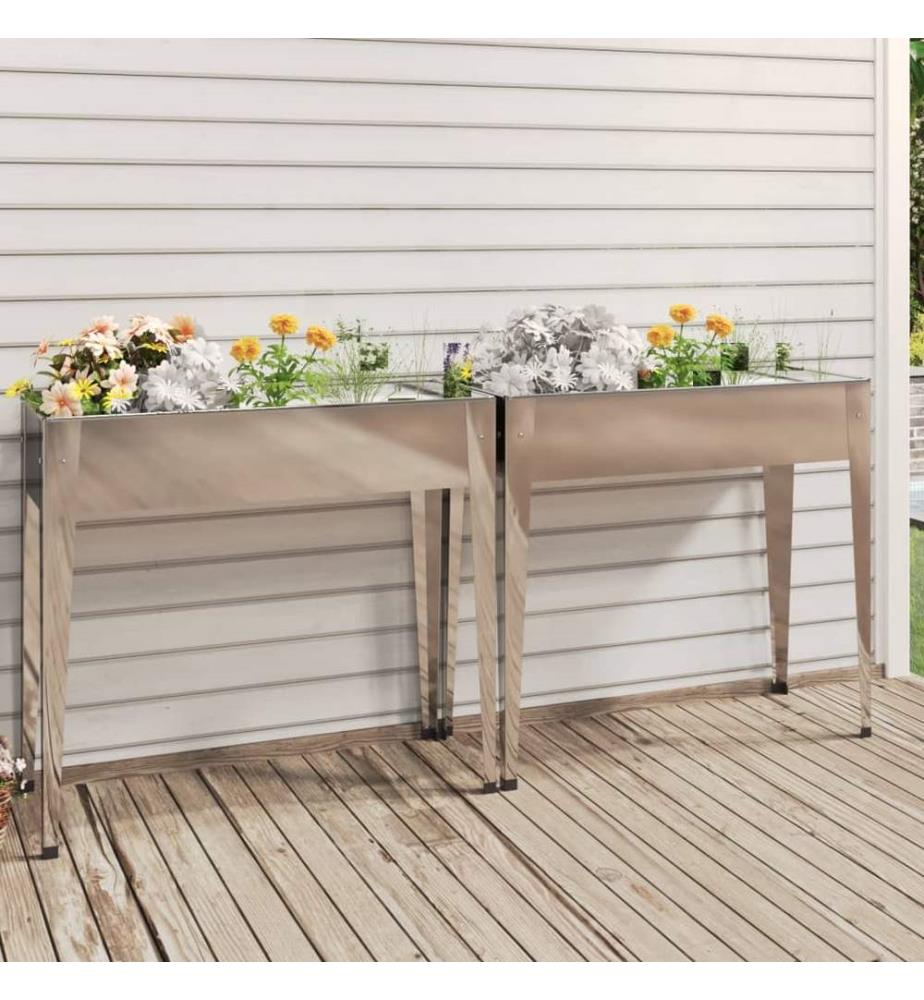 Jardinières 2 pcs Acier galvanisé