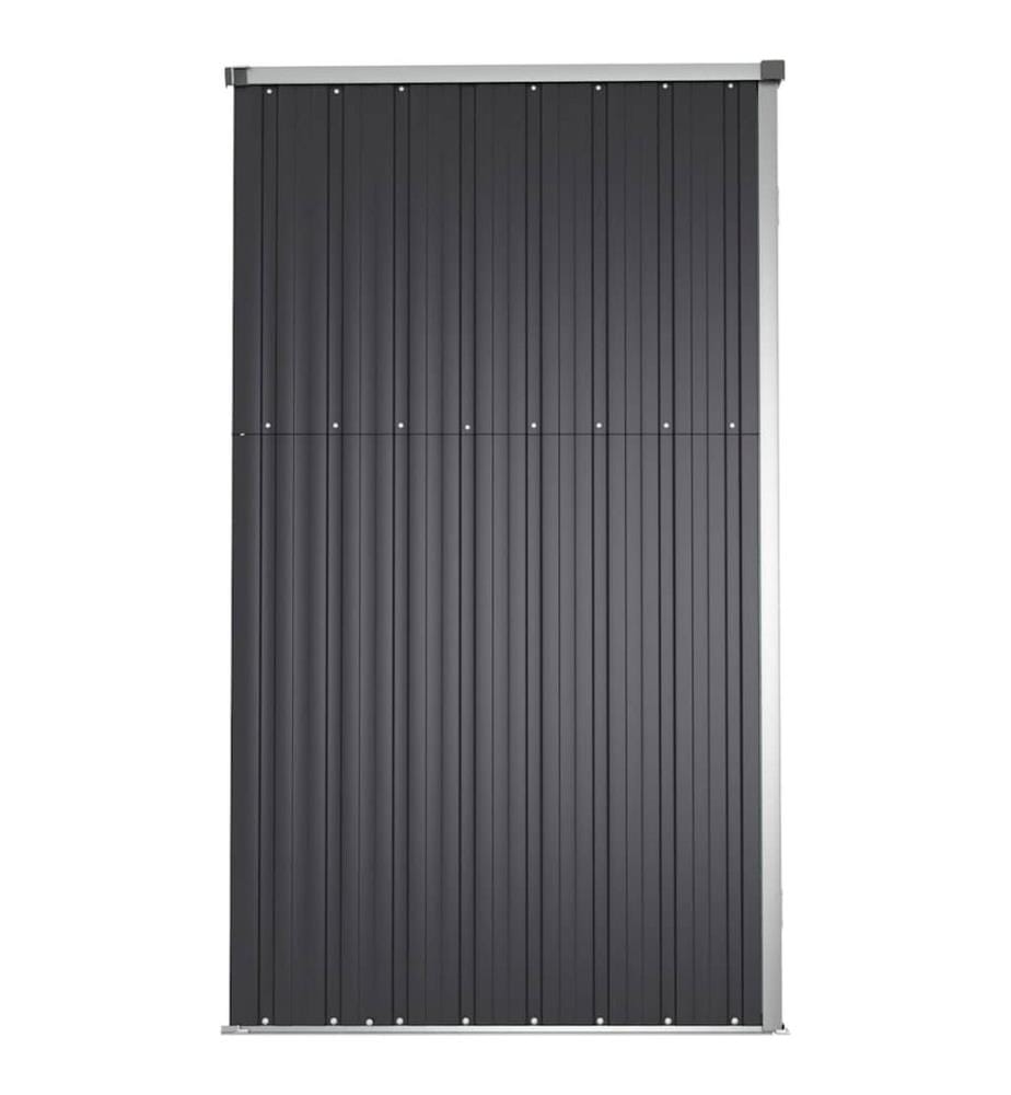 Abri à outils de jardin anthracite 225x89x161cm acier galvanisé