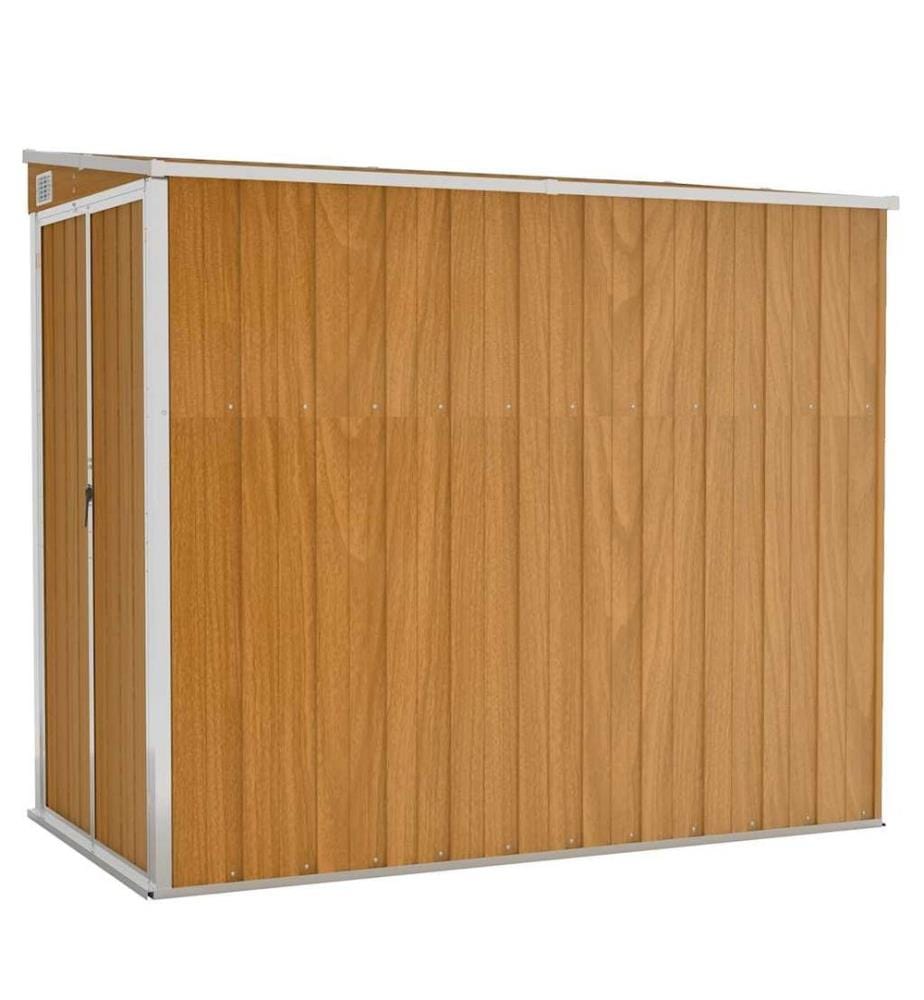 Abri de jardin mural Marron 118x194x178 cm Acier galvanisé