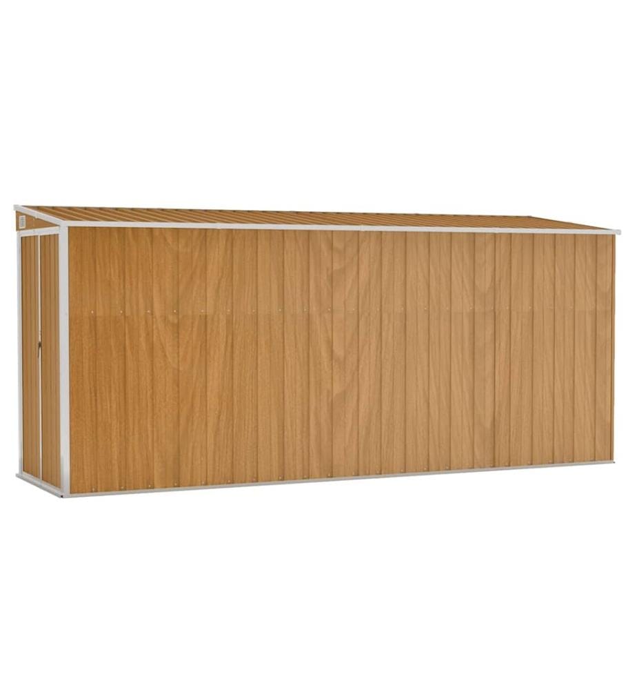 Abri de jardin mural marron 118 x 382 x 178 cm Acier galvanisé