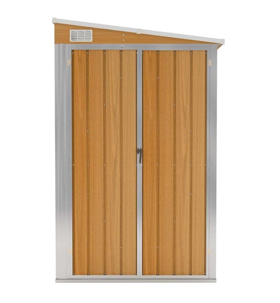 Abri de jardin mural marron 118 x 382 x 178 cm Acier galvanisé