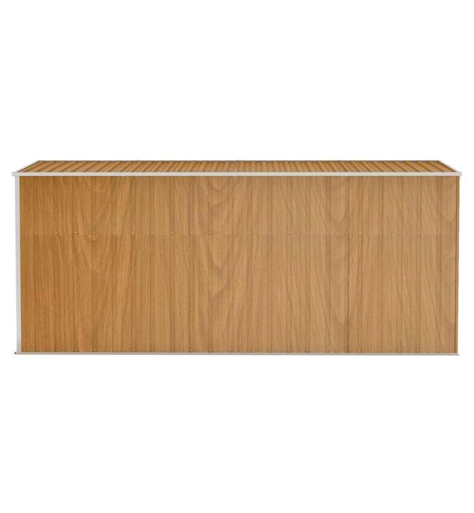 Abri de jardin mural marron 118 x 382 x 178 cm Acier galvanisé