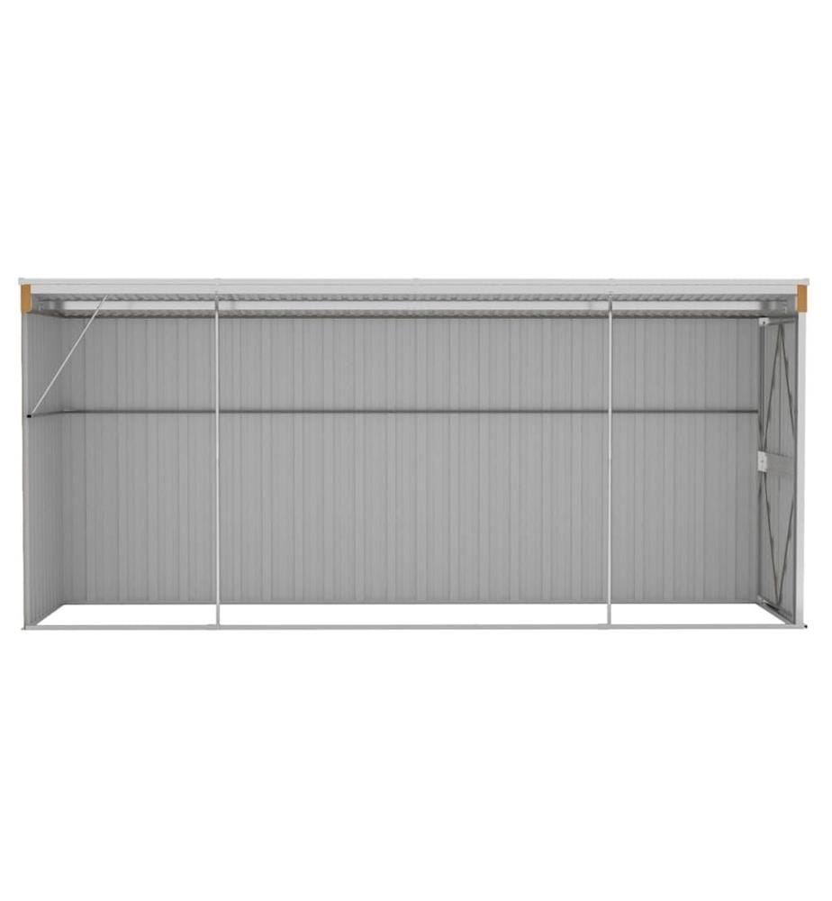 Abri de jardin mural marron 118 x 382 x 178 cm Acier galvanisé