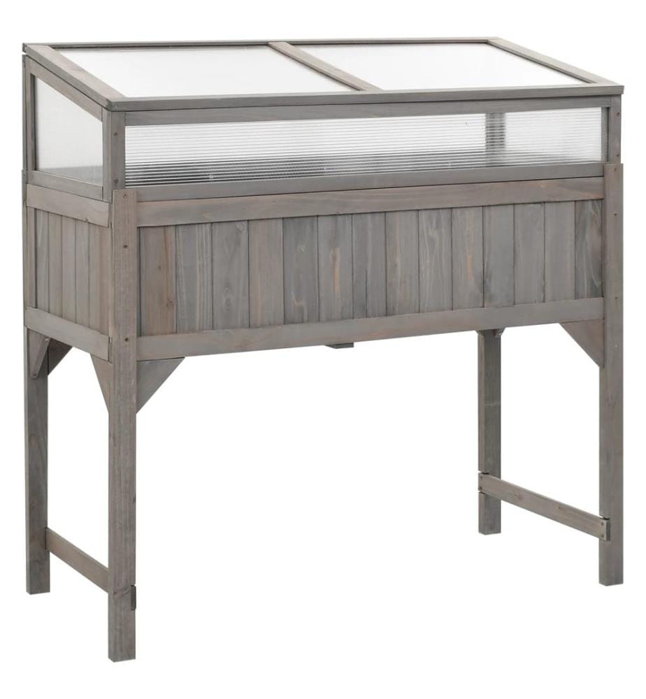 Hochbeet mit Gewächshaus 110x54x120 cm Massivholz Tanne