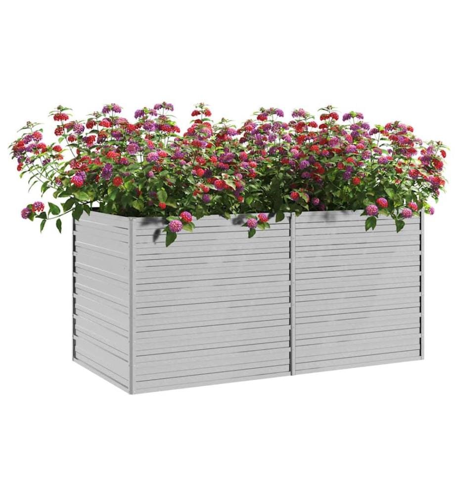 Garten-Hochbeet 160x80x77 cm Verzinkter Stahl Silbern