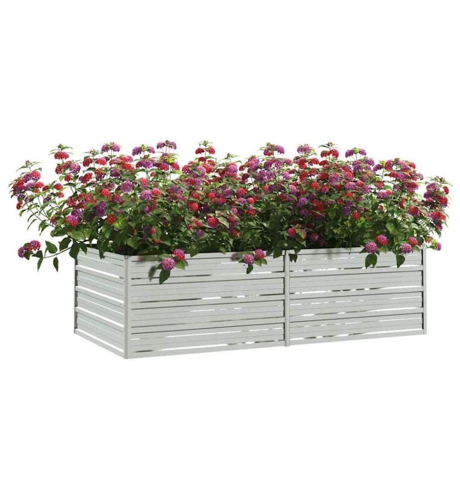 Garten-Hochbeet 160x80x45 cm Verzinkter Stahl Silber