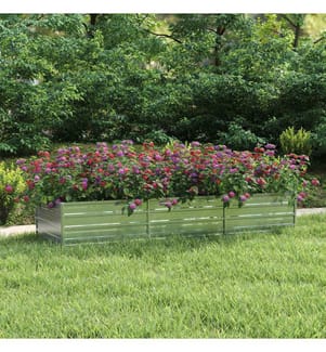 Garten-Hochbeet 240x80x45 cm Verzinkter Stahl Silber