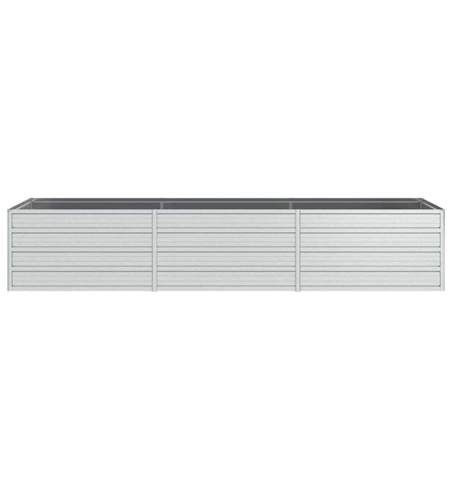 Lit surélevé de jardin 240x80x45 cm Acier galvanisé Argenté