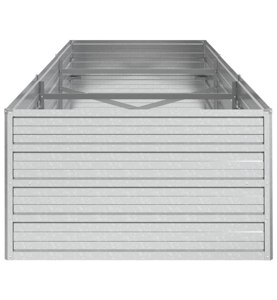 Lit surélevé de jardin 240x80x45 cm Acier galvanisé Argenté